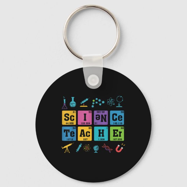 Science Teacher Chemistry Elements Periodic Table  Key Ring (Front)