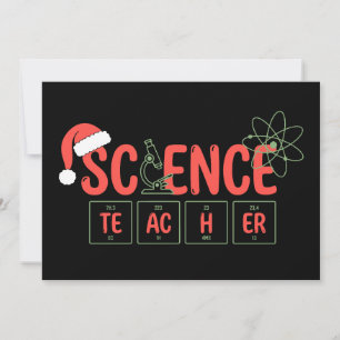 Science Teacher Christmas Periodic Table Atom Xmas Invitation