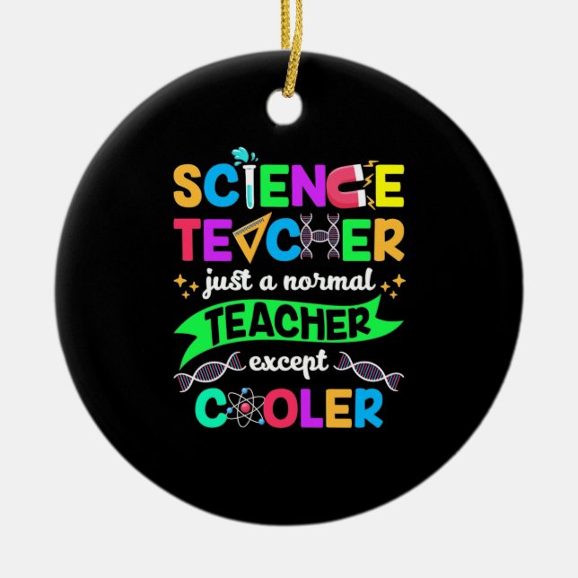 Science Teacher Cool Ceramic Tree Decoration (Front)