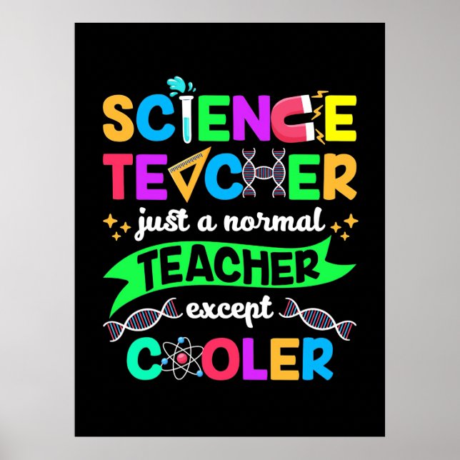 Science Teacher Cool Poster (Front)