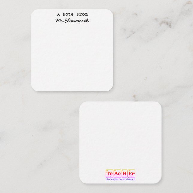 Science Teacher Custom Stationary Notepad Gift Card (Front/Back)