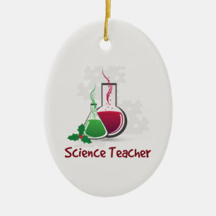 Science Teacher, Experiments Merry Christmas Ceramic Tree Decoration