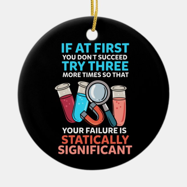 Science Teacher Funny Science Ceramic Tree Decoration (Front)