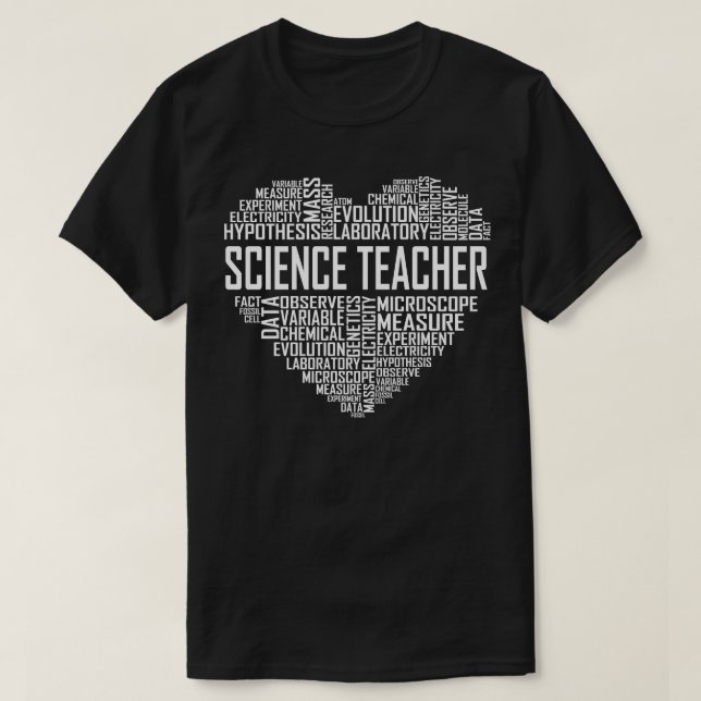 Science Teacher Heart T-Shirt (Design Front)