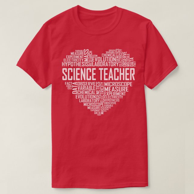 Science Teacher Heart T-Shirt (Design Front)