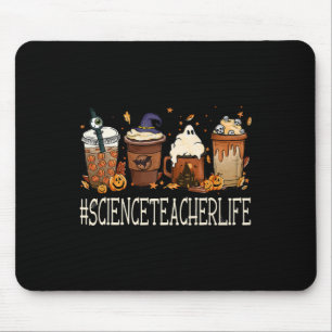 Science Teacher Horror Fall Coffee Halloween Pumpk Mouse Pad