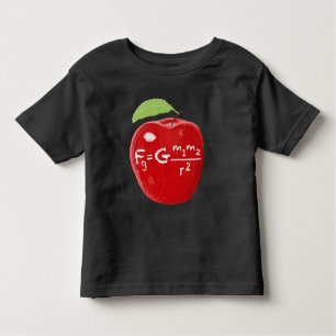 Science Teacher Isaac Newton Law Of Gravity Apple Toddler T-Shirt