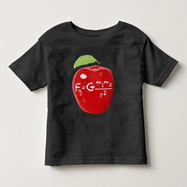 Science Teacher Isaac Newton Law Of Gravity Apple Toddler T-Shirt (Front)