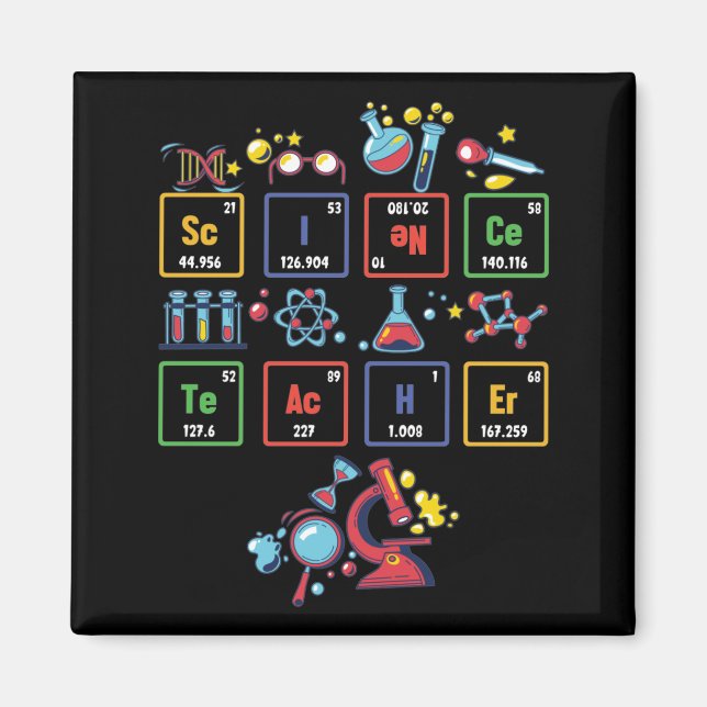 Science Teacher Periodic Table Chemistry Elements Magnet (Front)