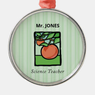 Science Teacher Thank You, Apple Metal Tree Decoration