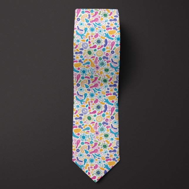 Science Teacher Whimsical Microbes Tie (Creator Uploaded)