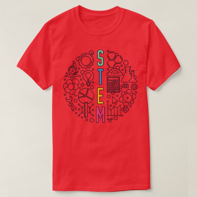 Science, Tech, Engineering and Mathematics - STEM  T-Shirt (Design Front)
