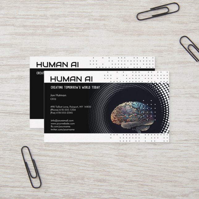 Science Technology | AI Engineer Business Card (Front/Back In Situ)