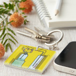 Science Test Tubes Key Ring<br><div class="desc">Introducing our vibrant and eye-catching graphic of a couple of science test tubes on a sunny yellow background! Perfect for anyone who loves science, chemistry, or simply enjoys bright and cheerful designs. This design is sure to stand out on any Zazzle product you choose, from t-shirts to tote bags to...</div>
