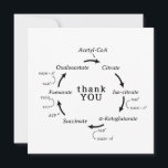 Science Thank You Teacher Kreb's Cycle Biology<br><div class="desc">Science themed thank you teacher card with an illustration of the Kreb's cycle, an important step in cellular respiration with the words "thank you" in the centre. Editable inside text reads "you've been an inKREBible teacher to us all." Great thank you card for students to give to their science teachers...</div>