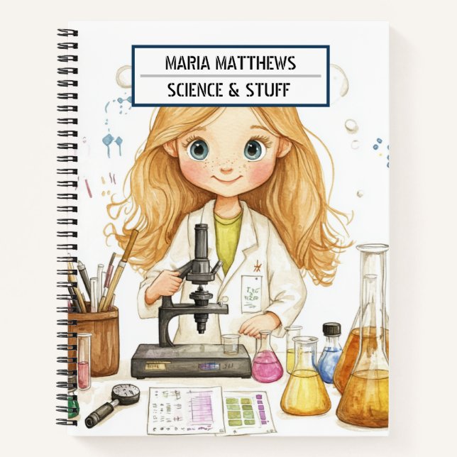 Science themed Girl Notebook (Front)