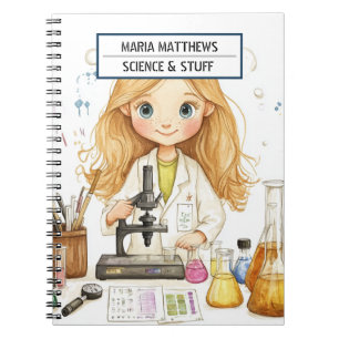 Science themed Girl Spiral Photo Notebook