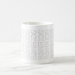 Science typography sketch pattern coffee mug