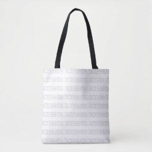 Science typography sketch pattern tote bag