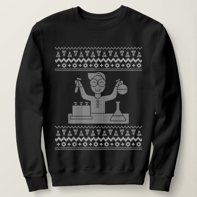 Science Ugly Sweater. Gift for Scientist. Sweatshirt (Design Front)