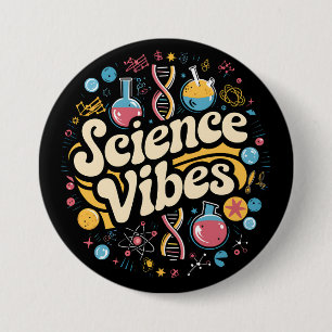 Science Vibes Groovy First Day of Back To School  7.5 Cm Round Badge
