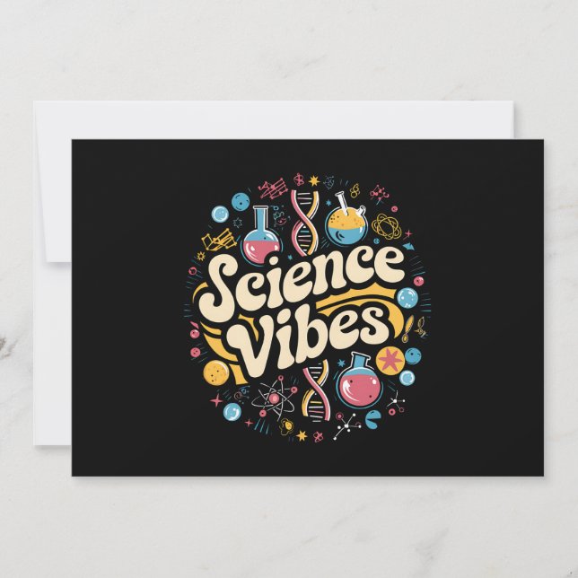 Science Vibes Groovy First Day of Back To School  Invitation (Front)