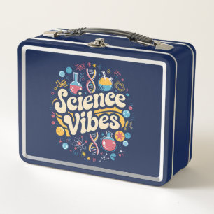 Science Vibes Groovy First Day of Back To School  Metal Lunch Box