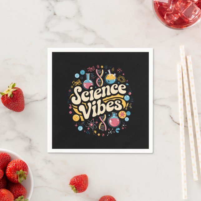Science Vibes Groovy First Day of Back To School  Napkin (Insitu)