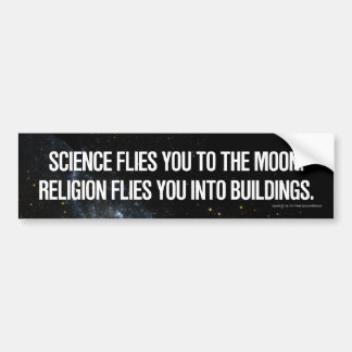 Science vs. religion bumper sticker