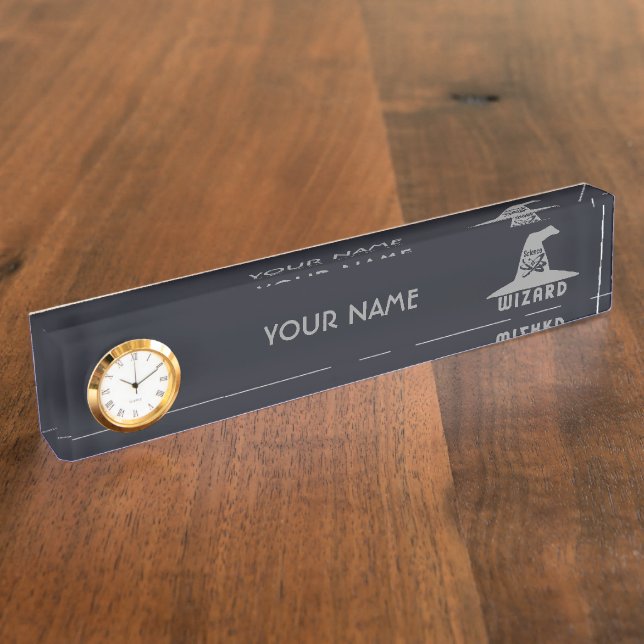 Science Wizard custom colour name plate (Side)