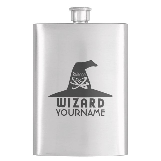 Science Wizard custom flask (Front)