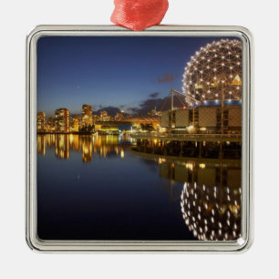 Science World and CBD reflected in False Creek, Metal Tree Decoration