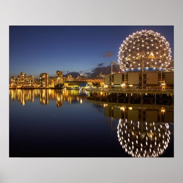 Science World and CBD reflected in False Creek, Poster (Front)