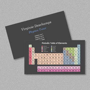 Sciences Physics Tutor - Periodic Table on Black Business Card