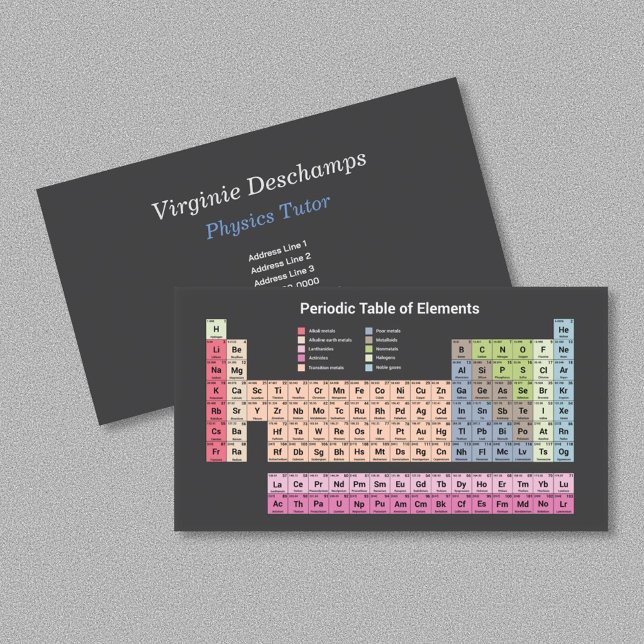 Sciences Physics Tutor - Periodic Table on Black Business Card (Sciences Physics Tutor - Periodic Table on Black Business Card)