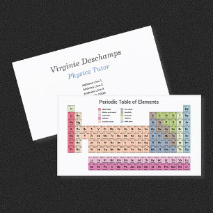 Sciences Physics Tutor - Periodic Table on White Business Card