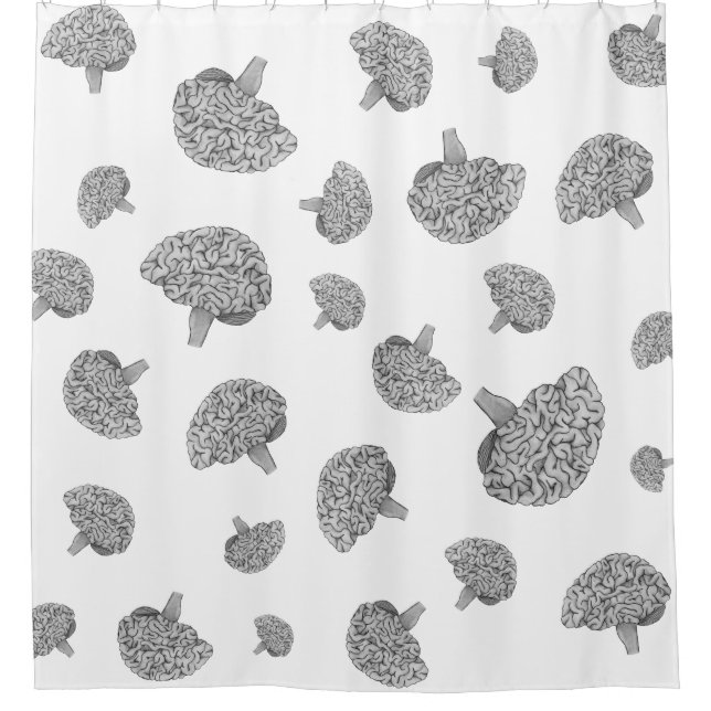 Scientific Brain Shower Curtain (Front)