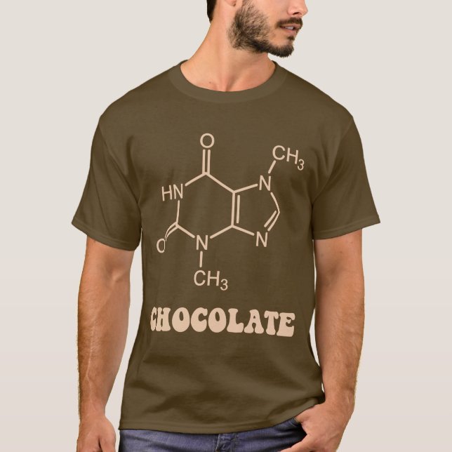 Scientific Chocolate Element Theobromine Molecule T-Shirt (Front)