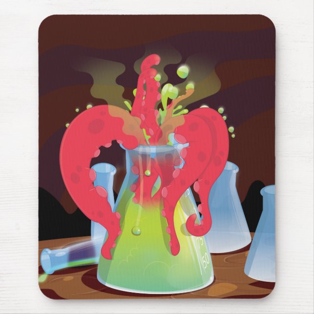Scientific experiment flask Monster Mouse Pad (Front)