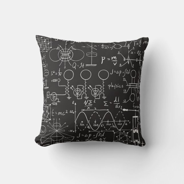 Scientific Formulas: Chalkboard Calculations Patte Cushion (Front)
