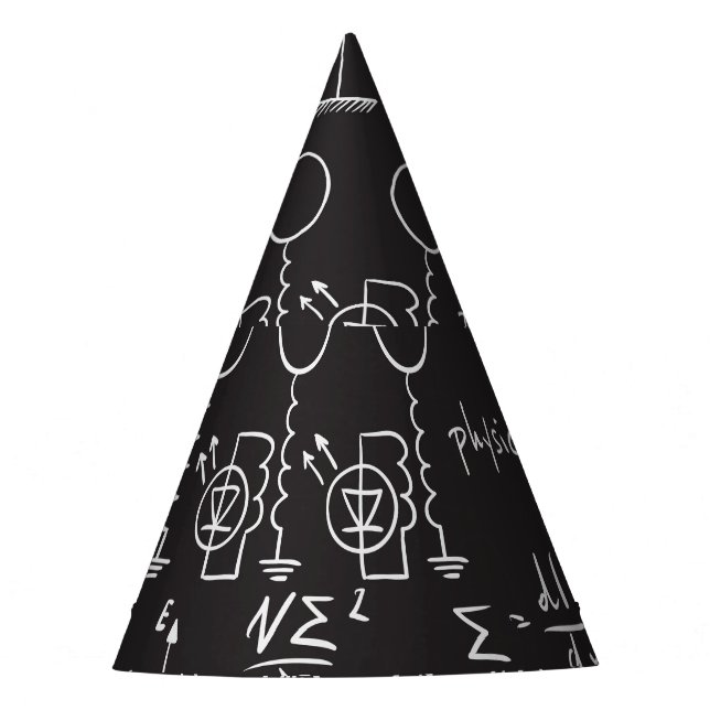Scientific Formulas: Chalkboard Calculations Patte Party Hat (Front)