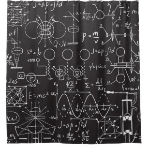 Scientific Formulas: Chalkboard Calculations Patte Shower Curtain