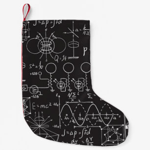 Scientific Formulas: Chalkboard Calculations Patte Small Christmas Stocking