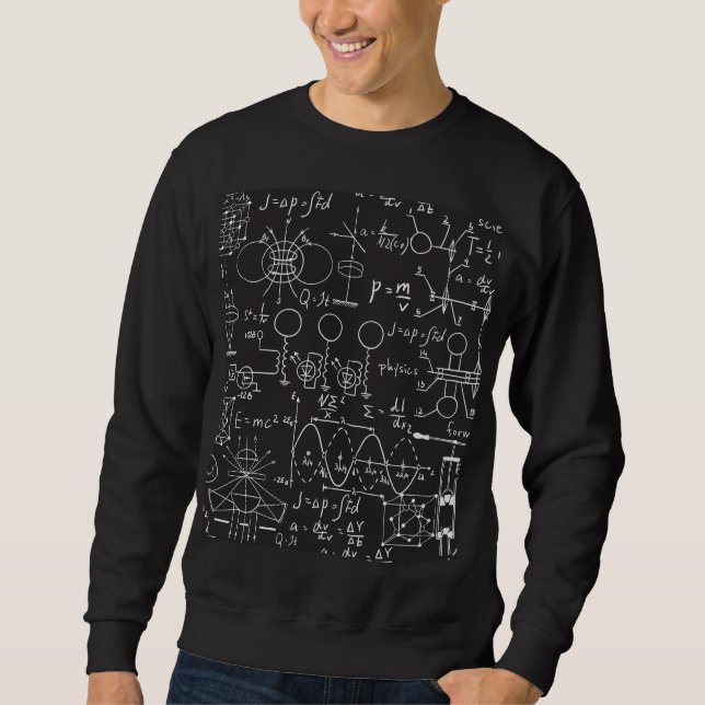 Scientific Formulas: Chalkboard Calculations Patte Sweatshirt (Front)