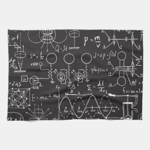 Scientific Formulas: Chalkboard Calculations Patte Tea Towel