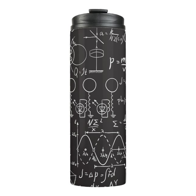 Scientific Formulas: Chalkboard Calculations Patte Thermal Tumbler (Front)
