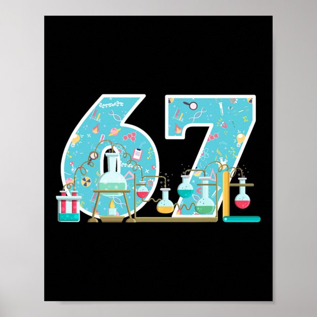 Scientist 67 Birthday Party Lab Stem Chemistry Sci Poster (Front)