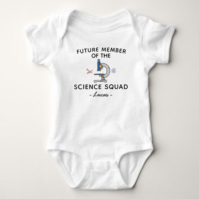 Scientist Baby Future Member of The Science Squad Bodysuit (Front)