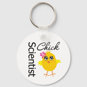 Scientist Chick Key Ring
