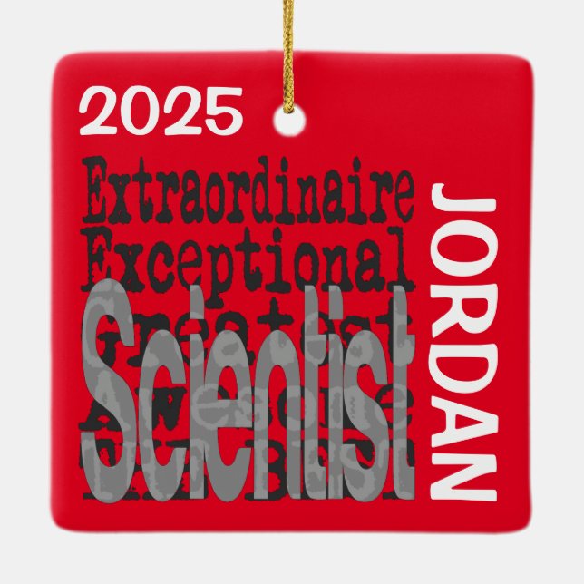 Scientist Extraordinaire CUSTOM Ceramic Ornament (Back)